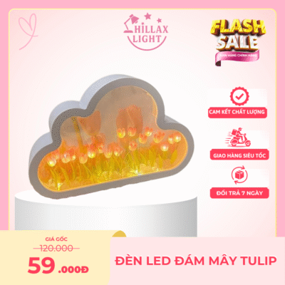 Đèn LED Đám Mây Tulip – Mây Hoa Chillax Trang Trí Phòng Ngủ/ Quà Tặng Ý Nghĩa