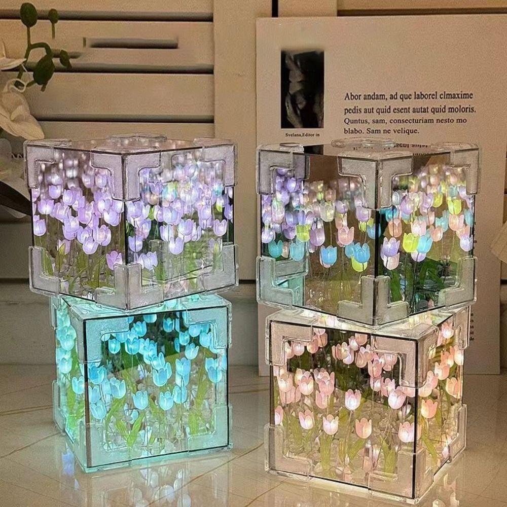 Cách lắp đèn ngủ hoa tulip hình vuông
